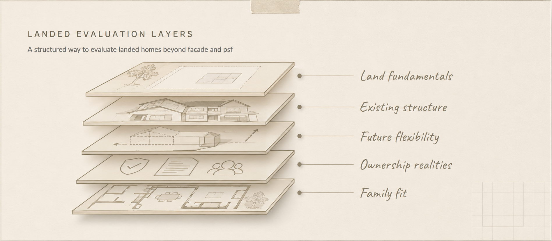 Landed evaluation layers infographic